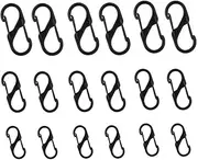 HIGHROCK Zipper Lock Clips Set, 18 Pack, Dual Opening Theft Deterrent Carabiner Clips, Black