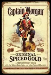 CAPTAIN MORGAN Spiced Gold RUM, Repro Advertising METAL SIGN, 12" x 8"