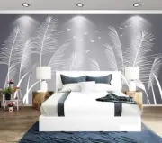3D White Reed Grass ZHUA1586 Wallpaper Wall Murals Removable Self-adhesive Amy