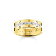 Thomas Sabo Band Ring White Stones Gold