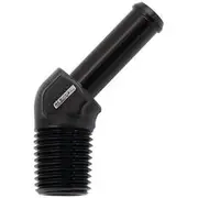 Aeroflow 45 Deg 1/4" Npt to 5/16" Barb Black Straight Male to Male - AF845-04-05BLK