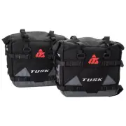 Tusk Pannier Racks with Tusk Pilot Pannier Bags with Top Rack Black/Grey