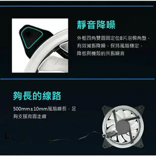 現貨 雙光圈風扇 ARGB風扇主板同步風扇 無顆粒感 LED風扇 12公分風扇 電腦風扇