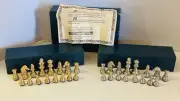 Travel Sz Masters Collection Staunton Gold & Nickel Plated Chess Set by Ambrite