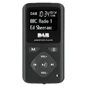 DAB/DAB Digital Radio Bluetooth 4.0 Personal Pocket FM Mini Portable Radio Earphone MP3 -USB black