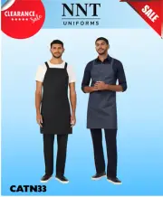 SALE NNT Unisex Twill Bib Apron Cross-Back Strap Self-Fabric CATN33