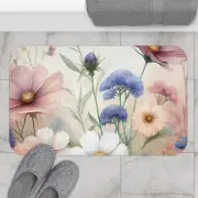 Floral Bath Mat, Bathroom Decor, Non-Slip Bath Rug, Spring Home Accessory, [...]