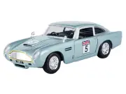 Aston Martin DB5 (Right Hand Drive) #5 Light Blue Metallic 1/24 Diecast Model