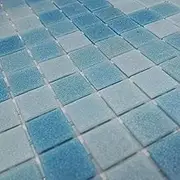 AO Tiles 10 Sheets Glass Mosaic Tiles, Molten Glass, 300mm x 300mm Pool Tile, Splashback, Feature Wall, Tile for Kitchen Bathroom Shower (Kalbarri Blue, 0.9 Sq.m)
