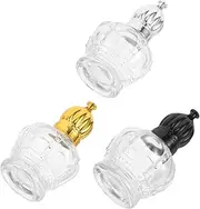 CALLARON 3pcs Vintage Glass Rollerball Bottles for Essential Oils and Perfume Storage Portable Design with Stylish and Caps for Precise Application and Travel Use