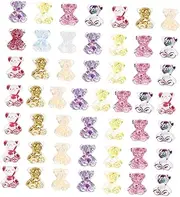 [Operitacx] 50pcs Bear Diamond Jewelry Charms Diy Animal Pendants for Jewelry Making Stationery Case Decor