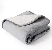 Bigbeer Cat Blanket,Waterproof Dog Blankets for Small Dogs, Washable Pet Puppy Sherpa Throw Protector for Bed Couch Sofa Furniture Reversible(40"x50",L,Darkgrey)