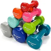 Meteor Dumbbells Anti-Slip Vinyl Dumbbell Soft Touch Gel Grip Hand Weights Home Gym Exercise Small Weight Set
