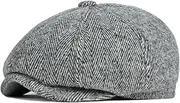 [KIAZHAO] Newsboy Hats for Men Autumn Winter Cap Hat Thick Warm Men Beret Cap Male Vintage Beret Hat Dad Grandfather Ivy Octa