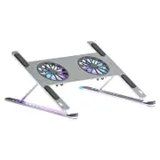 Silver Aluminum Notebook Cooling Fan Stand
