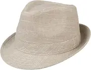 [Lipodo] Mendalo Trilby Fabric Hat Fabric Trilby Summer Hat Sun Hat Women/Men - with Lining Spring Summer