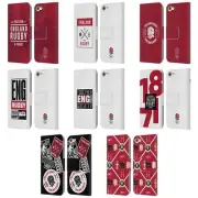 OFFICIAL ENGLAND RUGBY UNION RED ROSE LEATHER BOOK CASE FOR APPLE iPOD TOUCH MP3