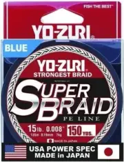 Yo-Zuri Superbraid 150 yd Floating Braid, Blue, 15 lb