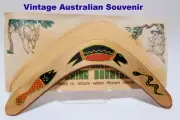 Australian Boomerang Souvenir Vintage 1980s Wood Instructions Aboriginal Designs