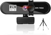 Computer Webcam Autofocus HD USB Online Meeting Conference PC Camera Web Cam Camcorder for Household Live Streaming, Black, 2K