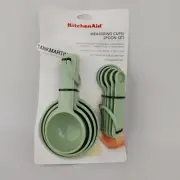 KitchenAid Measuring Cups and Spoons 9 Piece Green Pistachio KQ475OHPIA Nesting