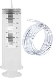 400ML Large Syringe with 130cm Tubing – Reusable Plastic Luer Lock Injector for Liquid Measuring, Lab, Garden, Pet Feeding & Oil Extraction