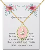 [WSNANG] Dance Recital Gifts for Girls Dance Lovers Pendant Necklace Inspirational Ballerina Jewelry Dance Teacher Gift