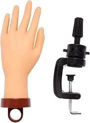 minkissy Realistic Practice Hand Model for Nail Art Beginners Builder Nail Gel Training Hand Stand and Manicure Supply