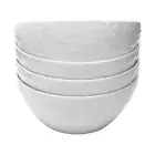 Mikasa Julia Bone China Soup Cereal Bowls, Set of 4 Embossed Floral Bowl Set