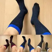 Thin Nylon Business Socks for Men Soft and Breathable Blue/White/Red Size