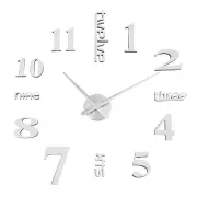 50-50CM/100-120CM 3D Vintage DIY Silent Mirror Wall Clock For Home Art Decor