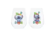 2pc Paladone 11.5cm Lilo & Stitch Glass Cup Kids Children Drinking Water Mug