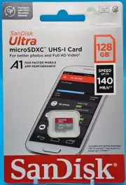 SanDisk Ultra 128GB microSDXC UHS-I 140 MB/s, C10, U1, Full HD, A1, Micro SD New