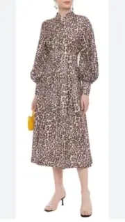 ZIMMERMANN Sabotage Silk Button Up Leopard Print Dress 2/ US 8 / 12 AU NEW TAGS