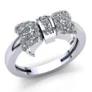 0.5ct Round Cut Diamond Ladies Personalized Butterfly Fancy Ring 14K Gold