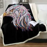 Native Design Bald Eagle Head Throw Blanket