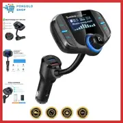 Upgraded Version Bluetooth FM Transmitter, Wireless Radio Adapter Hands-Free ...