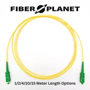 1-15m SC APC to SC APC Simplex OS2 Single-Mode Fiber Optic Patch Cable - Jumper