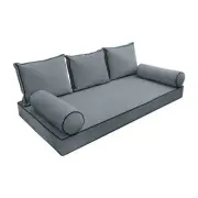 Model V3 Twin Velvet ContrastPipe Indoor Daybed Mattress Pillow AD347