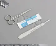 IRIS MICRO SCISSORS STRAIGHT 4.5" + SCALPEL HANDLE #4 + 10 SURGICAL BLADES #24
