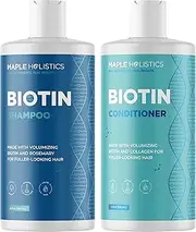 Volumizing Biotin Shampoo and Conditioner Set - Sulfate Free Shampoo and Conditioner for Dry Damaged Hair Care - Thinning Hair Shampoo and Conditioner with Nourishing Biotin and Rosemary Oil (25oz)