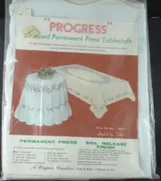 Progress Stamped Cross Stitch Tablecloth, POPPY, 50" square