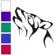 Wolf Howling, Vinyl Decal Sticker, Multiple Colors & Sizes #6157