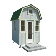 Micro tiny house with a loft in the gambrel roof plans DIY Plans