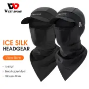 WEST BIKING Summer Cycling Cap Ice Silk Anti-UV Full Face Mask Cover Sport Hat
