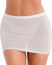 [TiaoBug] Women's Skirt Semi See Through Elastic Waistband Hip Micro Mini Skirts Pencil Skirt Clubwear