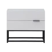 Brian Modern Bedside Table Nightstand W/ 2-Drawers - White/Black