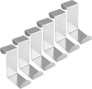 Spendeal 6pcs Over The Door Hooks Z-Shaped Hanging Hooks Dual Head, Stainless Steel Reversible Single Hanger Hook for Hanging Clothes, Coats, Kitchen, Cabinet, Drawer