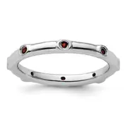 Sterling Silver Stackable Expressions Garnet Ring