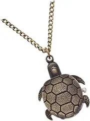 [LIFKOME] 1pc Quartz Clock Keychain Turtle Keychain Clock Pocket Watch Charming Tortoise Necklaces Hanging Pocket Watch Accessory Mens Digital Watch Retro Watch Alloy Coffee